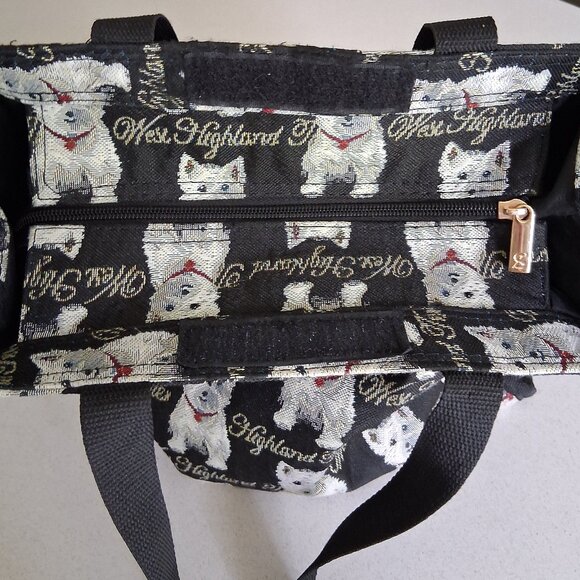 Signare Art of Tapestry West Highland White Terrier Shopping Tote Bag - Picture 11 of 16